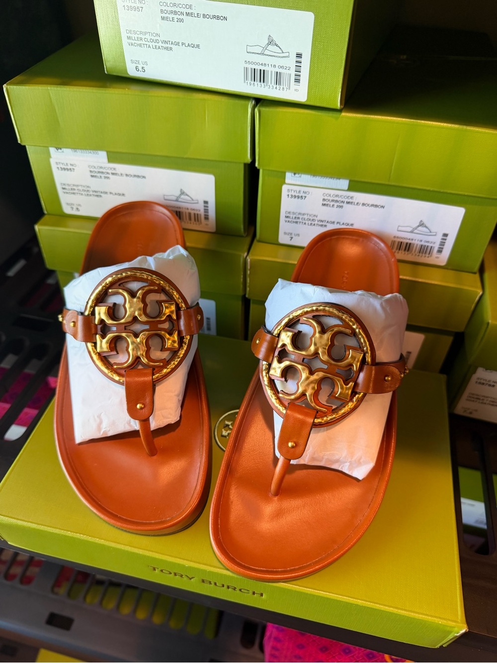 Tory Burch Miller Cloud Vintage Plaque Sandals